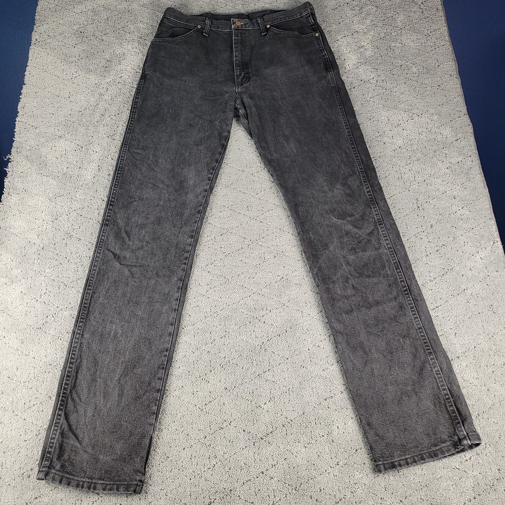 Wrangler Jeans Mens 34x38 Black Cowboy Cut‎ Original Fit Straight Leg Western